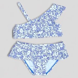 Janie and Jack Blue Floral Kids Bikini Swimsuit Set, 2T